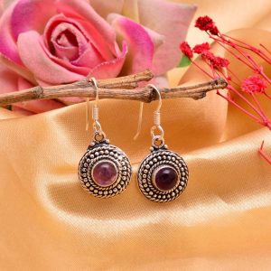 Silver Classic Amethyst Earring