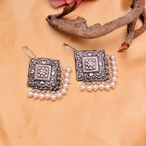 Silver Rajwada Earring
