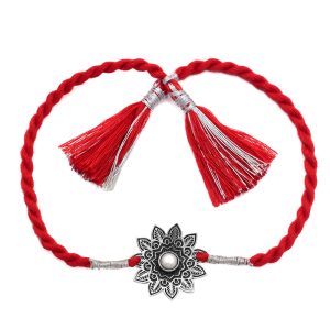 Silver Pearl Flower Rakhi