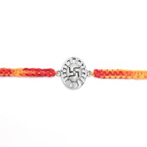 Silver Swastik Rakhi