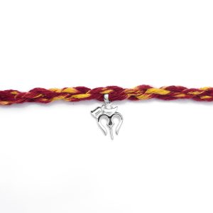 Silver Elamel Trishul Rakhi