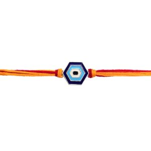 Silver Enamel Rakhi