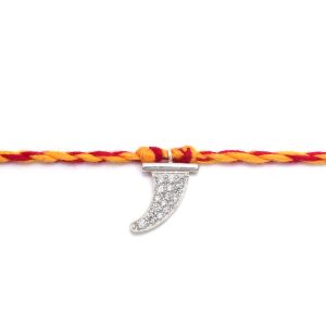 Silver Lion Teeth Rakhi