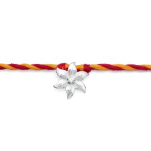 Silver Flower Rakhi